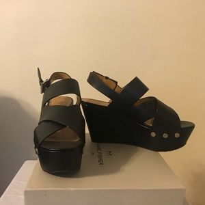 Marc Fisher Black Platform Sandals